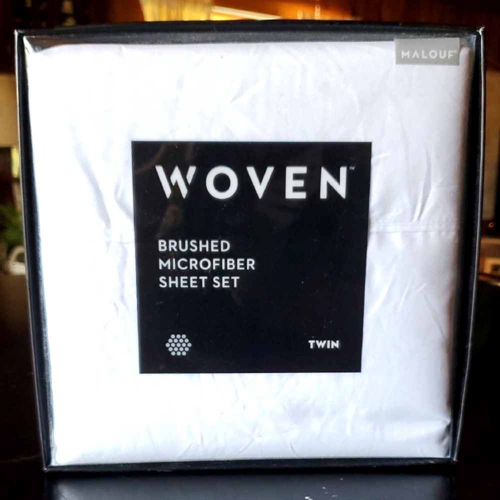 Woven Brushed Microfiber Sheet Set Twin White